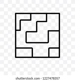 Labyrinth vector linear icon isolated on transparent background, Labyrinth transparency concept can be used for web and mobile