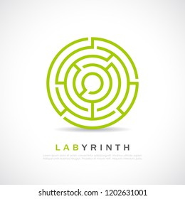 Labyrinth vector logo illustration isolated on white background