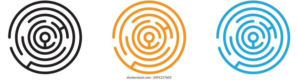 Labyrinth vector logo set collection for web app ui