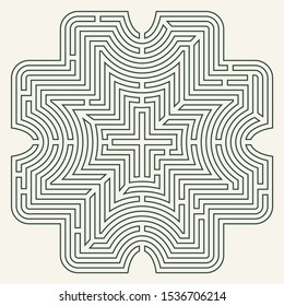Labyrinth vector. Maze game illustration