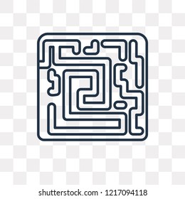 Labyrinth vector outline icon isolated on transparent background, high quality linear Labyrinth transparency concept can be used web and mobile