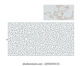 Labyrinth vector rectangle shape. Maze (labyrinth) game illustration