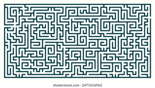 Labyrinth vector rectangle shape. Maze (labyrinth) game illustration