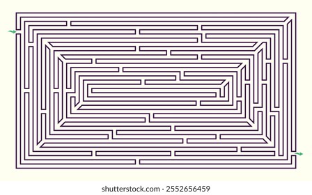 Labyrinth vector rectangle shape. Maze (labyrinth) game illustration