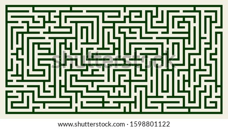 Labyrinth vector rectangle shape. Maze (labyrinth) game illustration