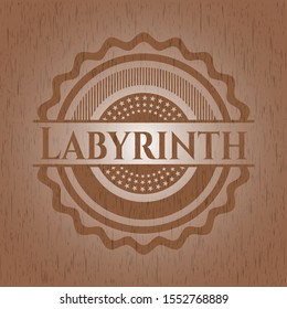 Labyrinth wood icon or emblem. Vector Illustration.