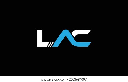 LAC letter logo design with polygon shape. LAC polygon logo monogram. LAC cube logo design