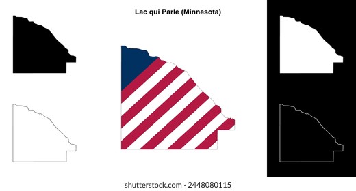 Lac qui Parle County (Minnesota) outline map set