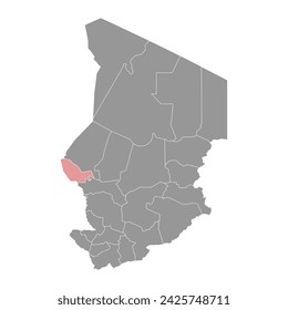 Lac Region map, administrative division of Chad. Vector illustration.