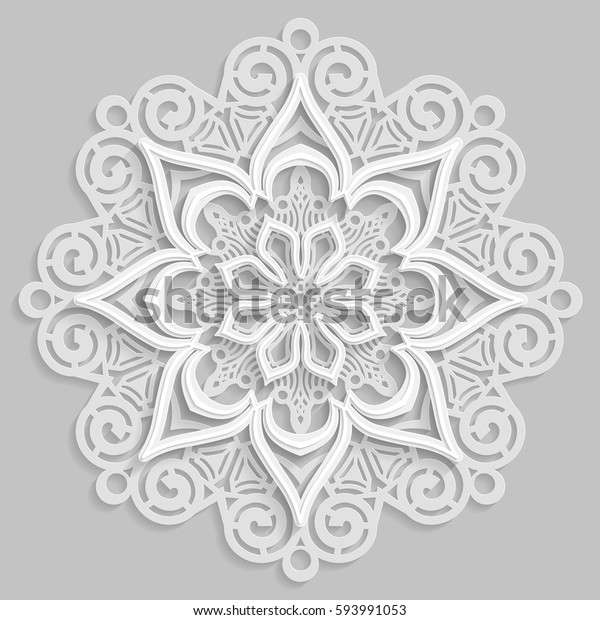 Download Lace 3d Mandala Round Symmetrical Openwork Stock Vector Royalty Free 593991053