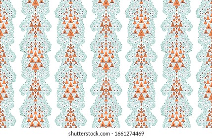 lace abstract simple pattern with orange triangles. vector illustration on a white background