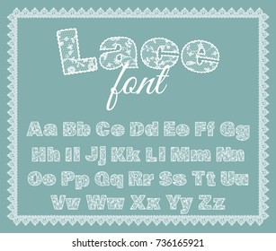 lace alphabet in frame