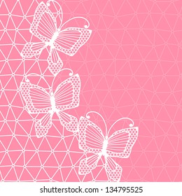 Lace background with butterflies.