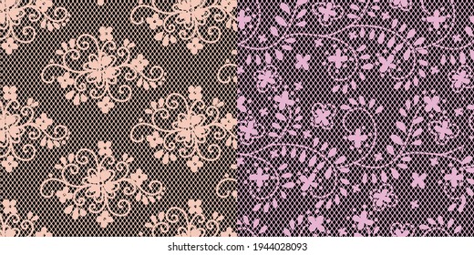 Fondo de encaje, flores ornamentales. Diseño de textura vectorial, lencería y joyería. Tus tarjetas de invitación, fondo de pantalla.