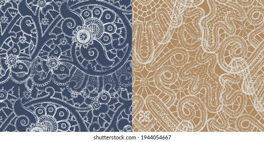 Fondo de encaje, flores ornamentales. Diseño de textura vectorial, lencería y joyería. Tus tarjetas de invitación, fondo de pantalla.
