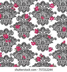 Lace background, ornamental flowers. Vector texture design, lingerie and jewelry. Your invitation cards, wallpaper.