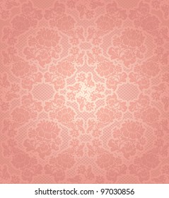 Lace background, ornamental pink flowers template