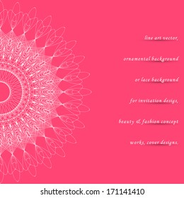 Lace background, wedding invitation vector design.