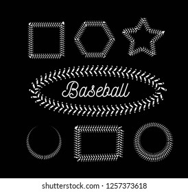 Lace from a baseball on a black background