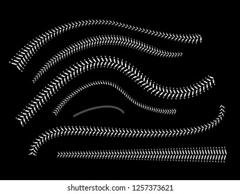 Lace from a baseball on a black background