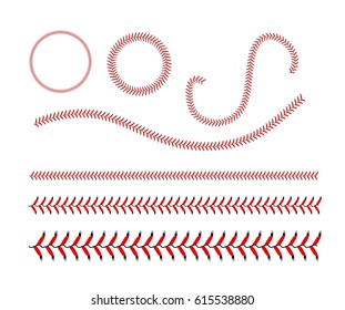 Lace from a baseball on a white background. Vector illustration - Shutterstock ID 615538880