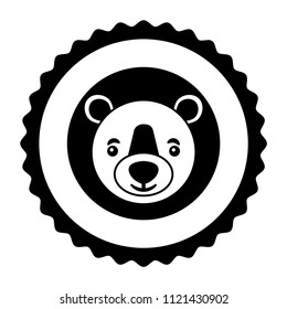 lace bear grizzly isolated icon