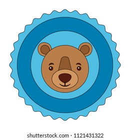 lace bear grizzly isolated icon