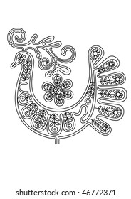 lace bird vector graphic ornament