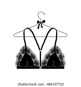 Lace black bra, intimate