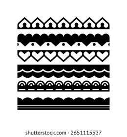 Lace Border, Decorative Border Vector, Cut File Trim Pattern, Paper Lace Design	