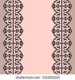 lace border with floral pattern on a pink background