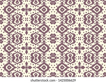 Lace border. Ikat seamless pattern. Vector tie dye shibori print with stripes and chevron. Ink textured japanese background. Ethnic fabric. Bohemian fashion. African creative. Damask rug. 
