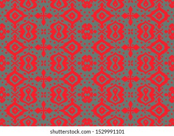 Lace border. Ikat seamless pattern. Vector tie dye shibori print with stripes and chevron. Ink textured japanese background. Ethnic fabric. Bohemian fashion. African creative. Damask rug. 