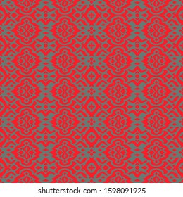 Lace border. Ikat seamless pattern. Vector tie dye shibori print with stripes and chevron. 