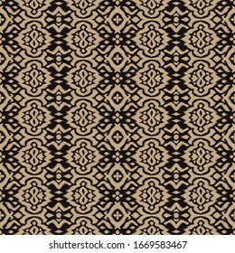 Lace border. Ikat seamless pattern. Vector tie dye shibori print with stripes and chevron. 