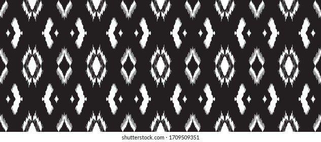Borde de encaje. Patrón transparente. Impresión shibori de tinte vectorial con rayas y chevron. Tinta texturada de fondo japonesa. Tejido étnico. Moda bohemia. Creativo africano. Alfombra de Damasco.