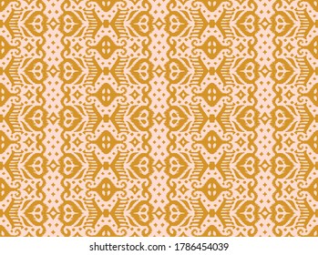 Borde de encaje. Patrón ininterrumpido de Ikat. Huella shibori de tinte vectorial con rayas y chevron. La tinta textura el fondo japonés. Ropa étnica. Moda bohemia. Creativo africano. Alfombra de Damasco.