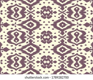 Borde de encaje. Patrón ininterrumpido de Ikat. Huella shibori de tinte vectorial con rayas y chevron. La tinta textura el fondo japonés. Ropa étnica. Moda bohemia. Creativo africano. Alfombra de Damasco. 