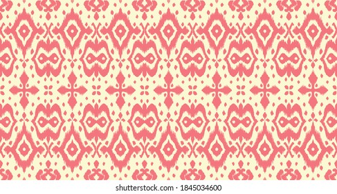 Borde de encaje. Patrón ininterrumpido de Ikat. Huella shibori de tinte vectorial con rayas y chevron. La tinta textura el fondo japonés. Ropa étnica. Moda bohemia. Creativo africano. Alfombra de Damasco. 