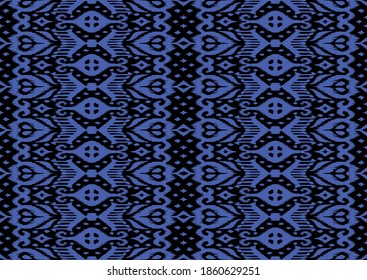 Borde de encaje. Patrón ininterrumpido de Ikat. Huella shibori de tinte vectorial con rayas y chevron. La tinta textura el fondo japonés. Ropa étnica. Moda bohemia. Creativo africano. Alfombra de Damasco.