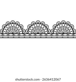 lace border on transparent background, elements for decoration