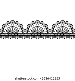 lace border on transparent background, elements for decoration fabric