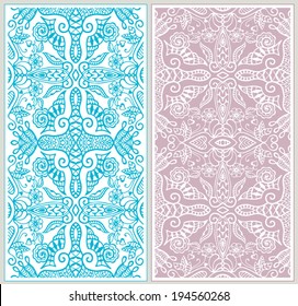 Lace border pattern, abstract decoration, hand drawn sketch, retro geometric ornament, isolated design elements, ethnic ornamental backgrounds. Series of image template frame design