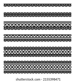 Lace border pattern brushes tintable by stroke color