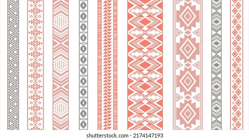 Lace border patterns vector set. Seamless edge elements isolated on white. Lace stripes. Ukrainian folk patterns. Cotton dress trim ornaments. Ornate tapes. Craft elements.