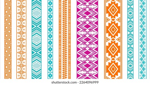 Lace border patterns vector set. Fashion cloth edge ornaments isolated. Lace strips. Ukrainian folk patterns. Bridal dress apparel frills. Ornate tapes. Craft elements.