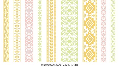 Lace border patterns vector set. Fashion cloth edge ornaments isolated. Lacework strip edging. Slavic ethnic patterns. Wedding dress trim ornaments. Delicate tapes. Craft elements.