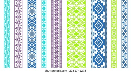 Lace border patterns vector set. Fashion cloth edge ornaments isolated. Sewn ribbon edging. Slavic folk patterns. Card decorative bands. Openwork tissue lattice.