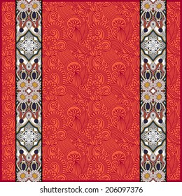lace border stripe in ornate floral background, vector illustration