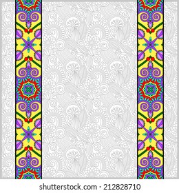 lace border stripe in ornate floral background, vector illustration